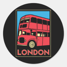 london westminster england art deco retro poster round stickers