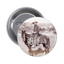 Lone Cowboy Pinback Buttons