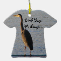 Lone Heron Christmas Ornaments