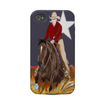 Lone Star Reining Horse iPhone 4 Case-Mate Case