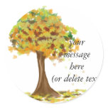 Lonely Autumn Tree Round Sticker