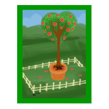 Lonely Heart Topiary Tree Postcard