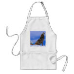 Lonely Howling Endangered Grey Wolf aprons
