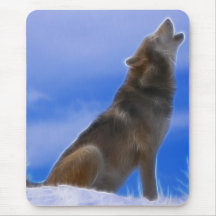 Lonely Howling Endangered Grey Wolf Mousepad