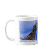 Lonely Howling Endangered Grey Wolf Coffee Mug