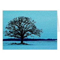 Lonely Tree in a Winter Landscape Card
