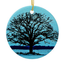 Lonely Tree in a Winter Landscape Ornament