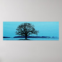 Lonely Tree in a Winter Landscape Poster