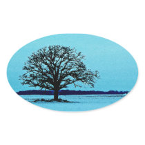 Lonely Tree in a Winter Landscape Stickers