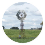 Lonely Windmill Round Sticker