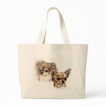 Long and smooth coat chihuahuas tote bags