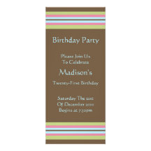 Long Crisp Mod Design Birthday Party Invitation