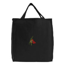 Long Finned Fish Embroidered Canvas Bag