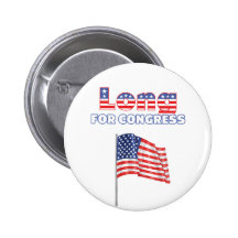 Long for Congress Patriotic American Flag Buttons