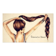 Long Hair Beauty Business Card Template