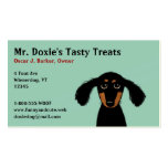 Long Haired Dachshund Puppy Business Cards