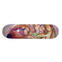 Long Haired Lady Skateboard