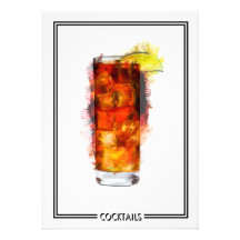 Long Island Iced Tea Cocktail Marker Sketch Custom Invites