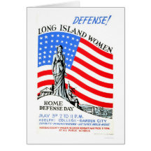 Long Island Women WWII 1941 WPA Greeting Card