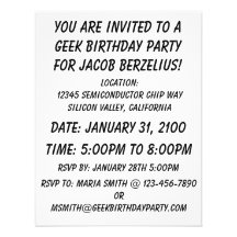 Long Live The Microprocessor (Geek Humour Birthday Custom Invitation