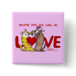 Long on Love-Cat and Dog Button