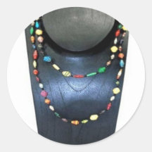 Long Recycled Paper Necklace - Kenya Round Stickers