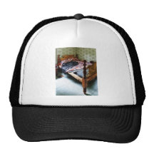 Long Sleeved Dress on Bed Trucker Hats
