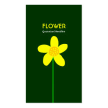 Long Stem Flower II - Dk Green Business Cards