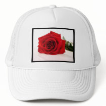Long Stem Red Rose Baseball Hat