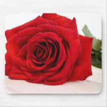 Long Stem Red Rose Mouse Pad