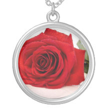 Long Stem Red Rose Necklace