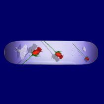 Long Stem Rose and Butterfly  Skateboard skateboards
