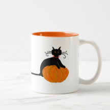 Long Tail Halloween Cat Mug