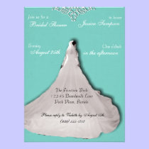 Long Train Bridal Shower Invitations invitations
