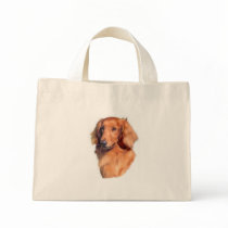 Longhaired Dachshund Tote Bags
