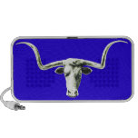 Longhorn on blue travelling speakers