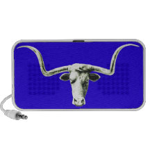 Longhorn on blue travelling speakers