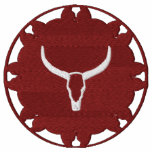 Longhorn on Leather Wheel Native American Design Polo Shirt