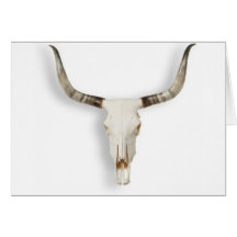 longhorn_steer_skull greeting card