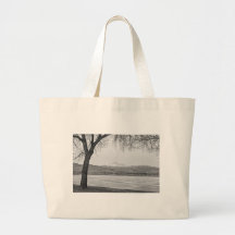 Longs Peak Winter View Black and White Tote Bag