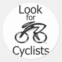Look for Cyclist Round Sticker