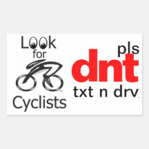 look for cyclists rectangular sticker