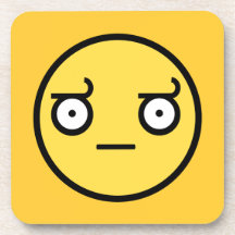 Look of Disapproval Smiley Face Coaster