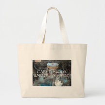 LOOK UNDER MY HOOD TOTE BAGS