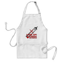 Look Up Canada Sky Watch Black Chemtrail Plane Apron