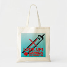 Look Up Canada Sky Watch Black Chemtrail Plane Bags