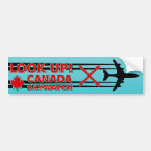 Look Up Canada Sky Watch Black Chemtrail Plane Bumper Stickers