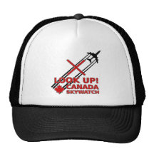 Look Up Canada Sky Watch Black Chemtrail Plane Hats