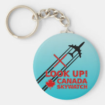 Look Up Canada Sky Watch Black Chemtrail Plane Keychains
