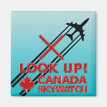 Look Up Canada Sky Watch Black Chemtrail Plane Magnet